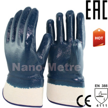 NMSAFETY glove oil resistant heavy duty work nitrile gloves Jersey liner, full coating, three times dipping, safety cuff